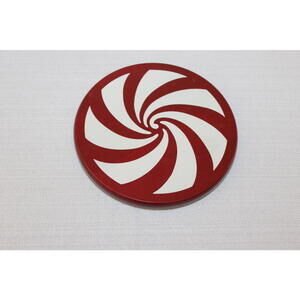 Longaberger Red Peppermint Twist Wooden Basket Lid Woodcrafts